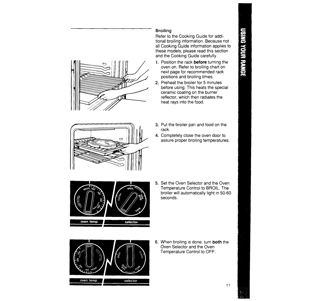 Whirlpool SF370PEW, SF365BEW manual Broiling 