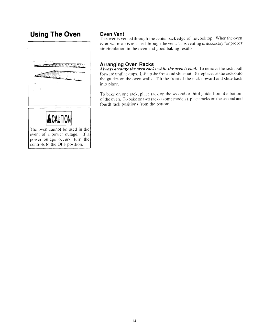 Whirlpool SF365BEXN0 Oven Vent, Arranging Oven Racks, Air circulation in the oven and food baking results, Into place 