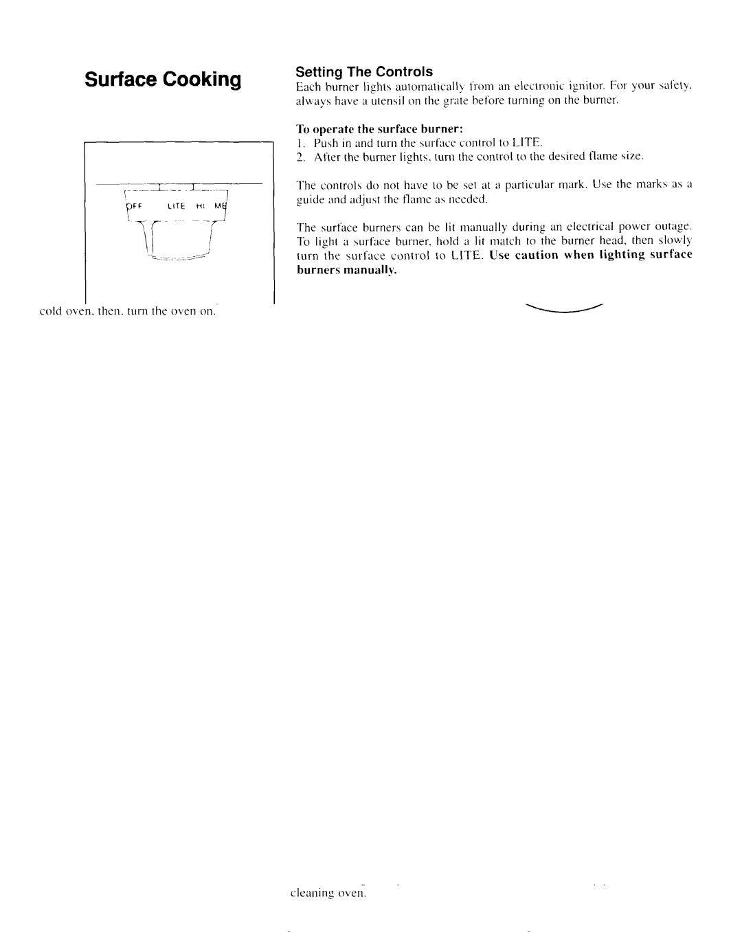 Whirlpool SF365BEXN0 manual Surface Cooking, Setting The Controls 