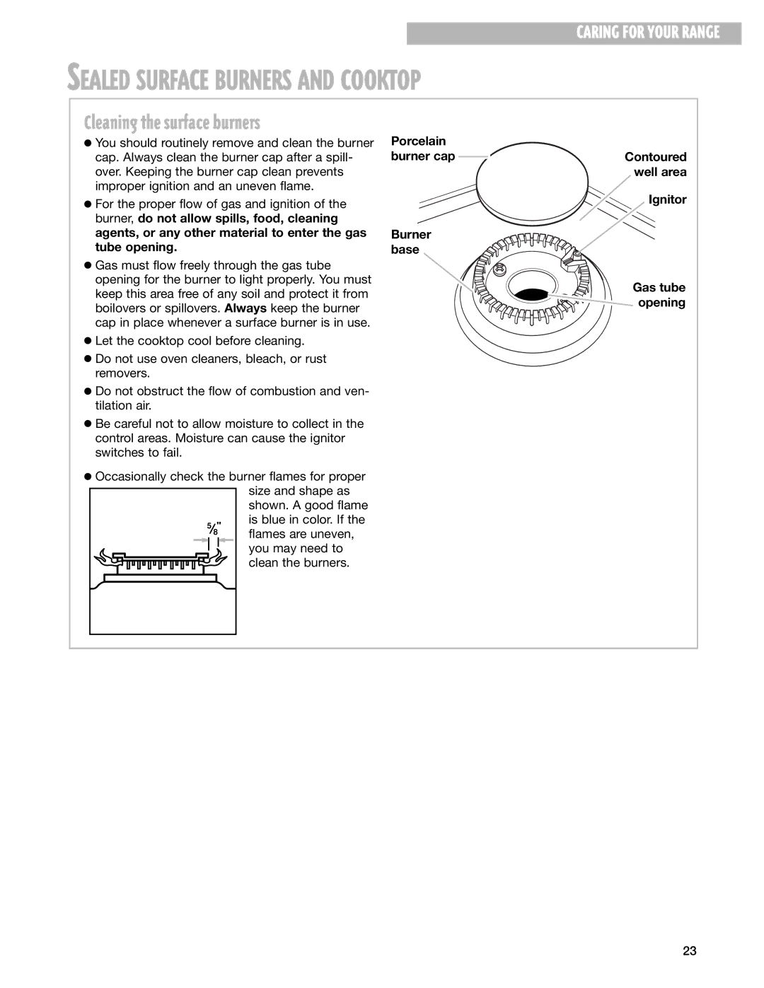 Whirlpool SF365PEG warranty Sealed Surface Burners and Cooktop, Is blue in color. If 