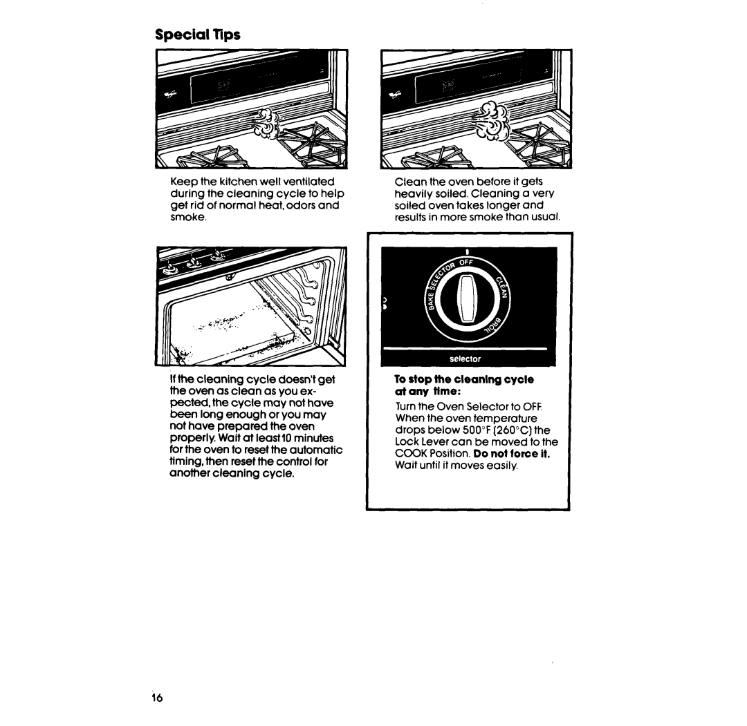 Whirlpool SF36OOEP manual Special Tips 