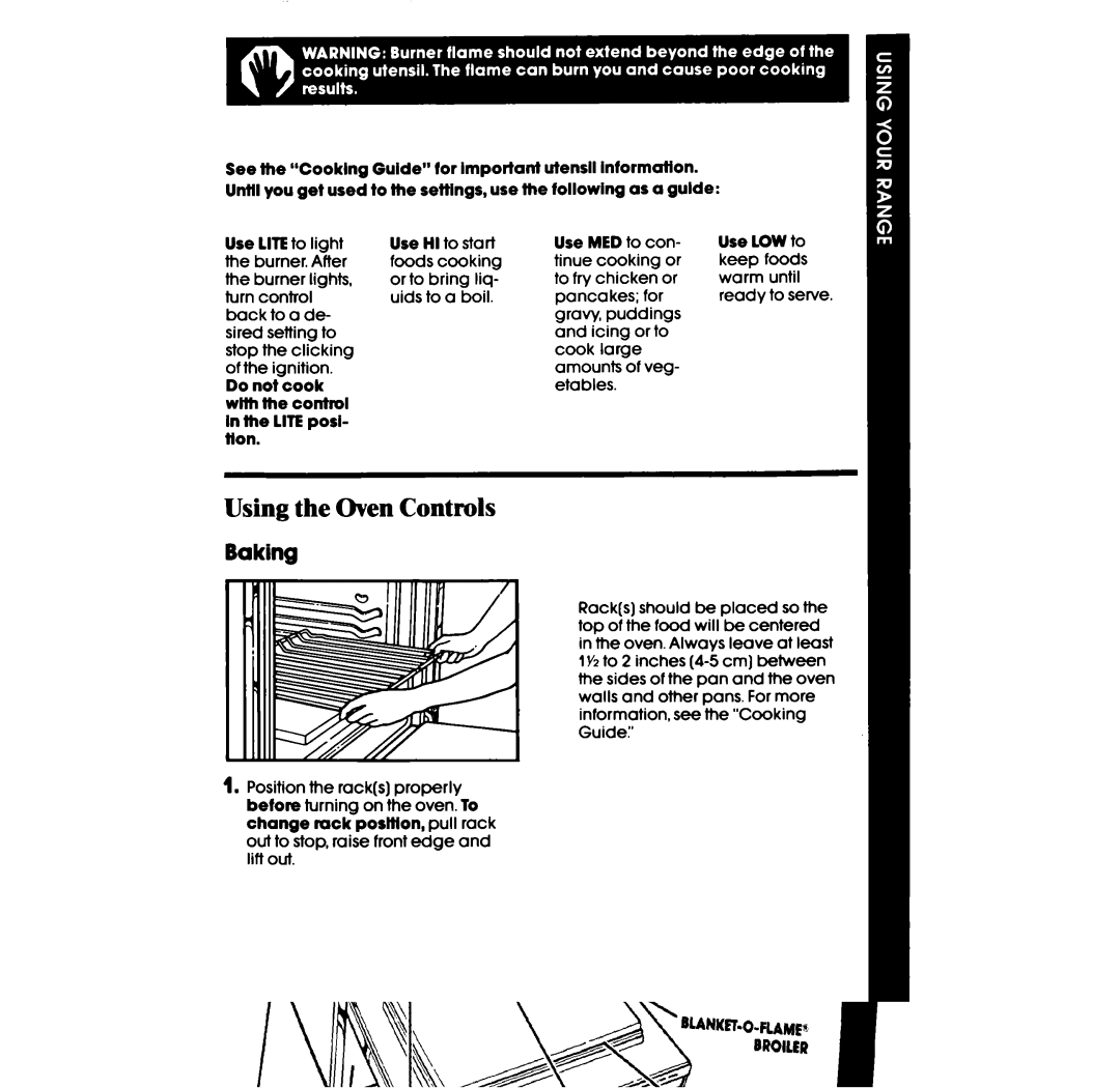 Whirlpool SF36OOEP manual Using the Oven Controls, Baking 