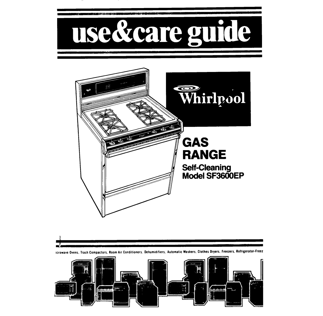 Whirlpool manual Self-CleaningModel SF36OOEP 