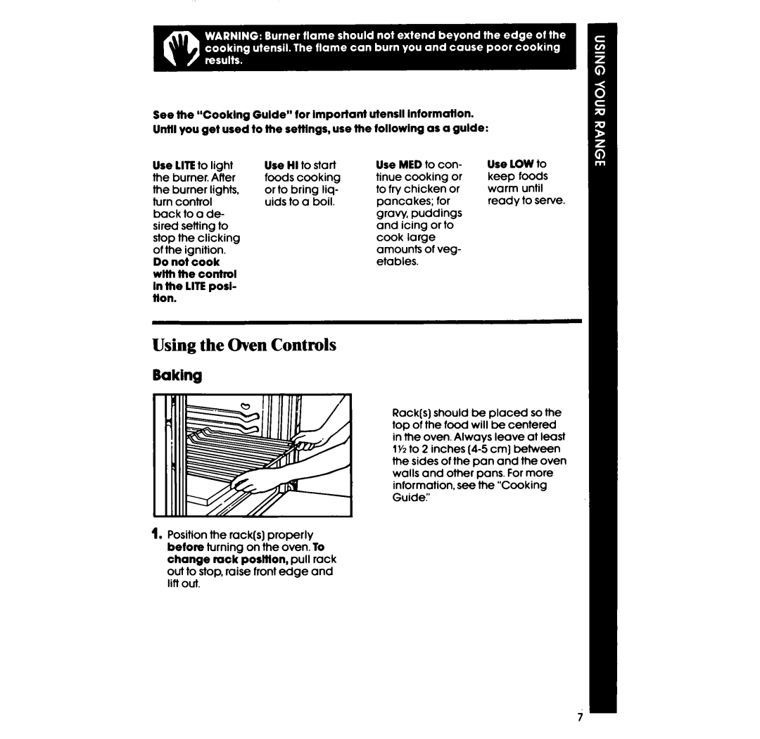 Whirlpool SF36OOEP manual Using the Oven Controls, Baking 