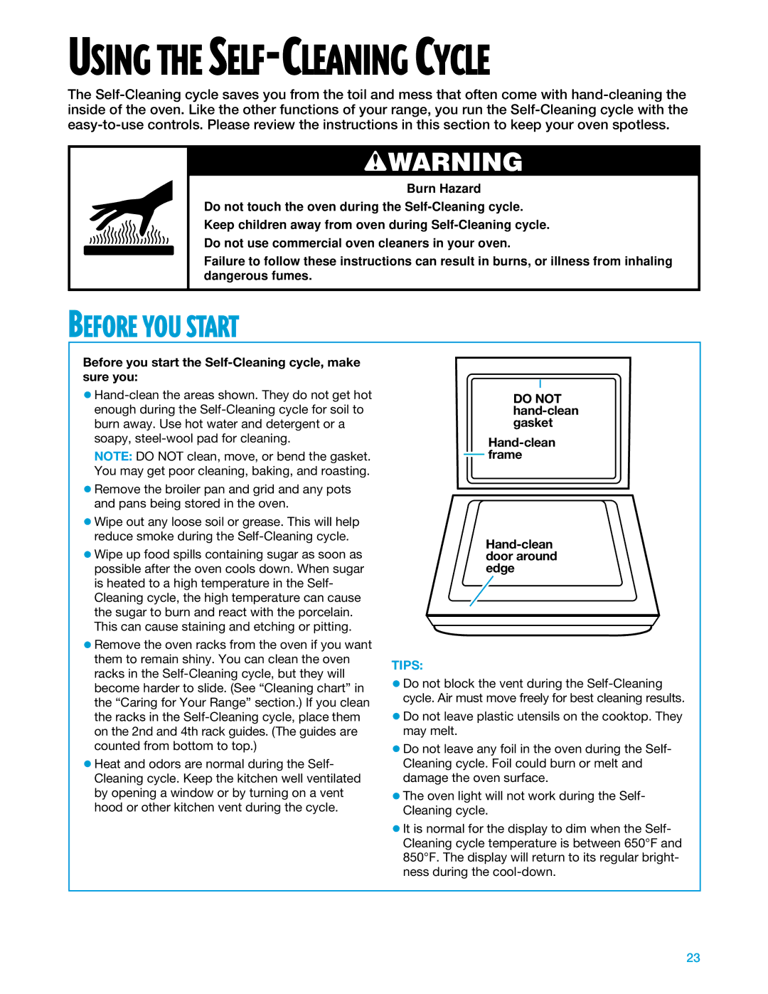 Whirlpool SF375PEE warranty Before YOU Start, Before you start the Self-Cleaning cycle, make sure you 