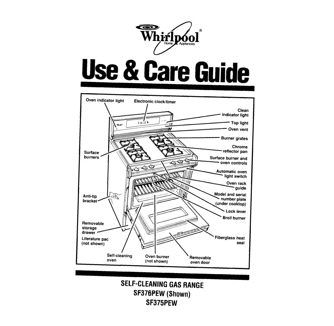 Whirlpool SF375PEW manual Use& CareGuide, SF376PEWShown 