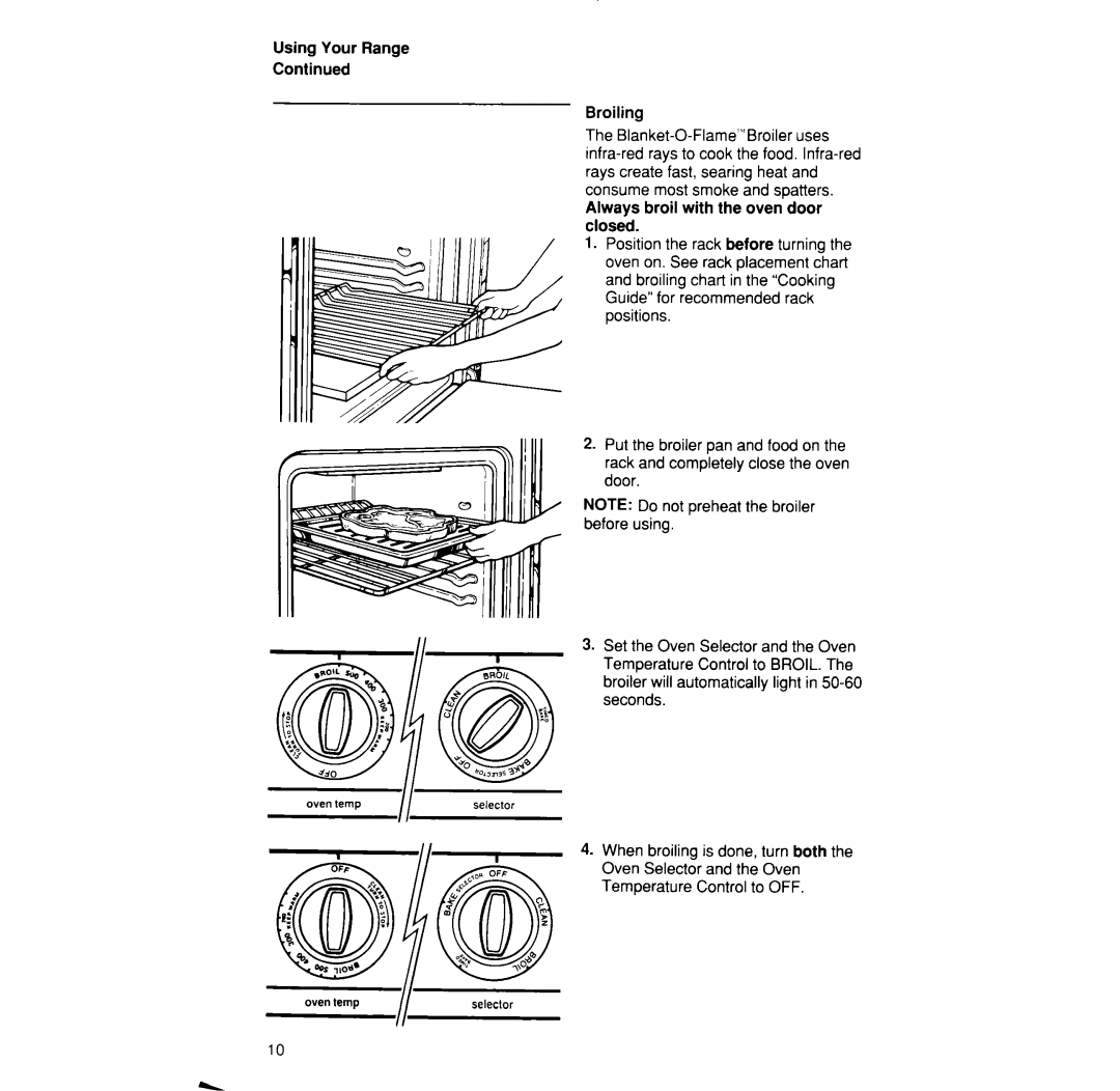 Whirlpool SF376PEP manual Selector 