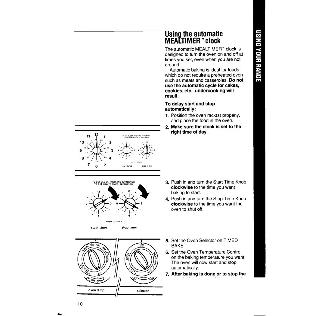 Whirlpool SF376PEP manual Usin the automatic MEdTIMER clock 