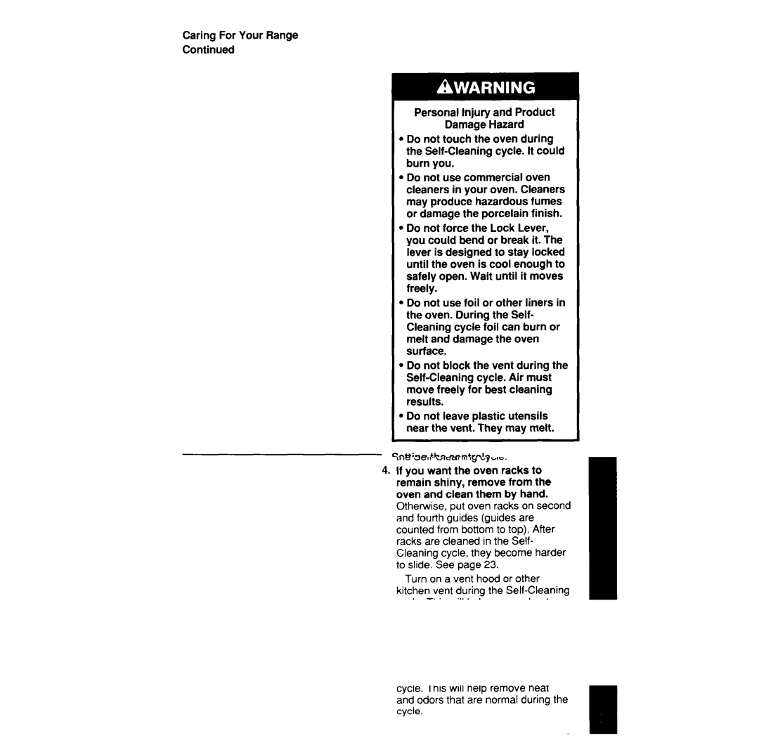 Whirlpool SF376PEP manual Set the Oven Selector and Oven Temperature Control to Clean 