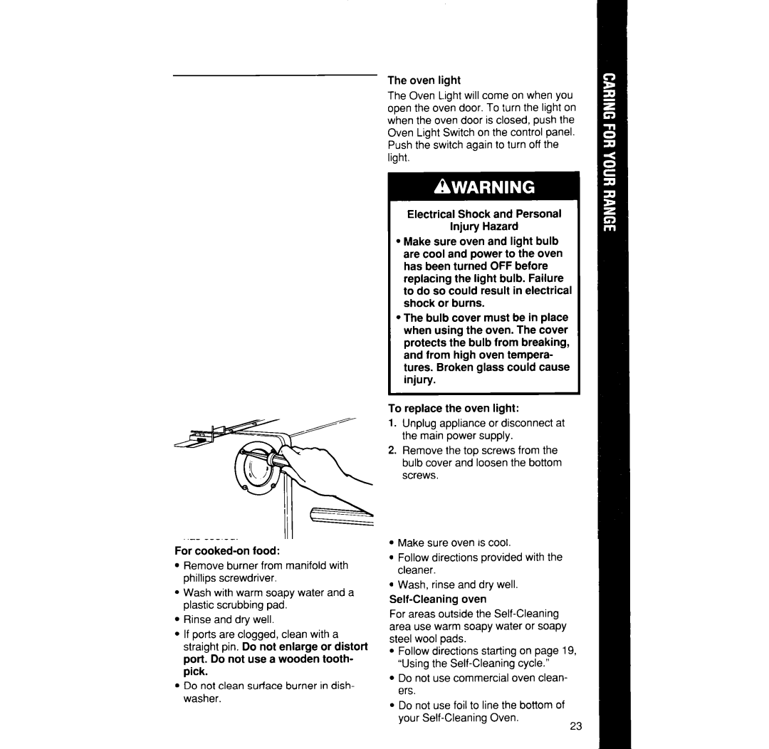 Whirlpool SF376PEP manual 