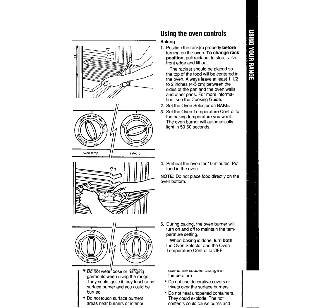 Whirlpool SF376PEP manual Usingthe ovencontrols 