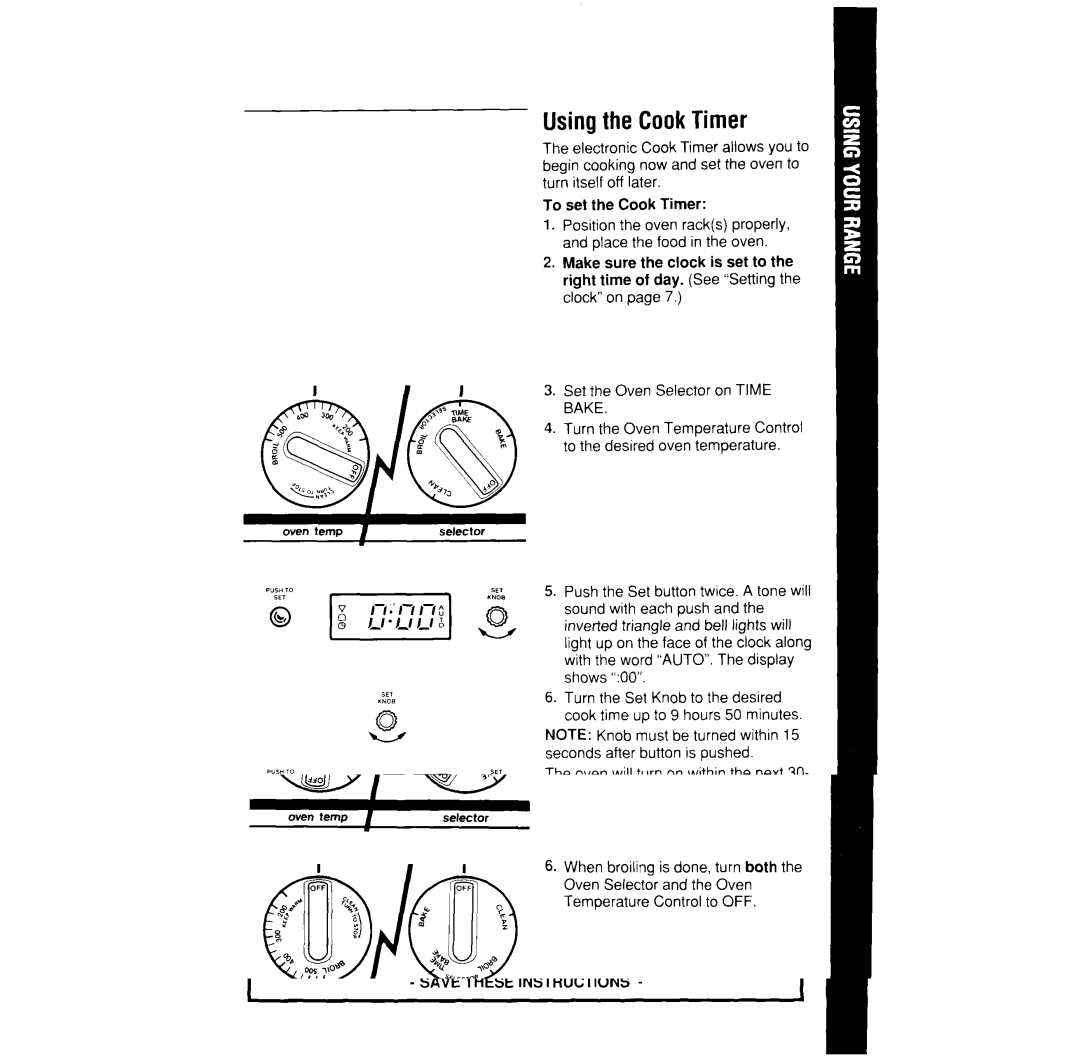 Whirlpool SF376PEW manual @J@, Usingthe CookTimer 