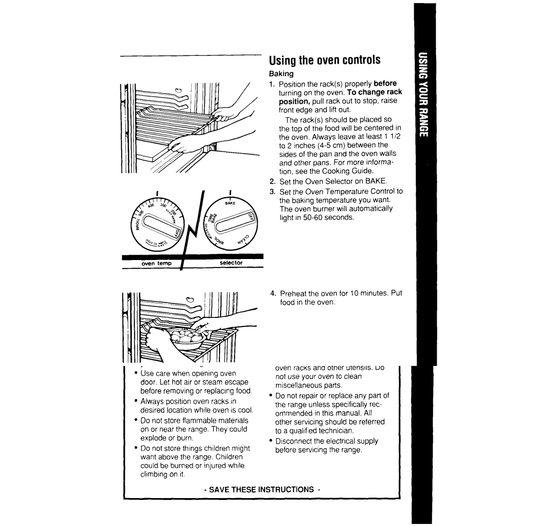 Whirlpool SF376PEW manual @I@, Usingthe ovencontrols 