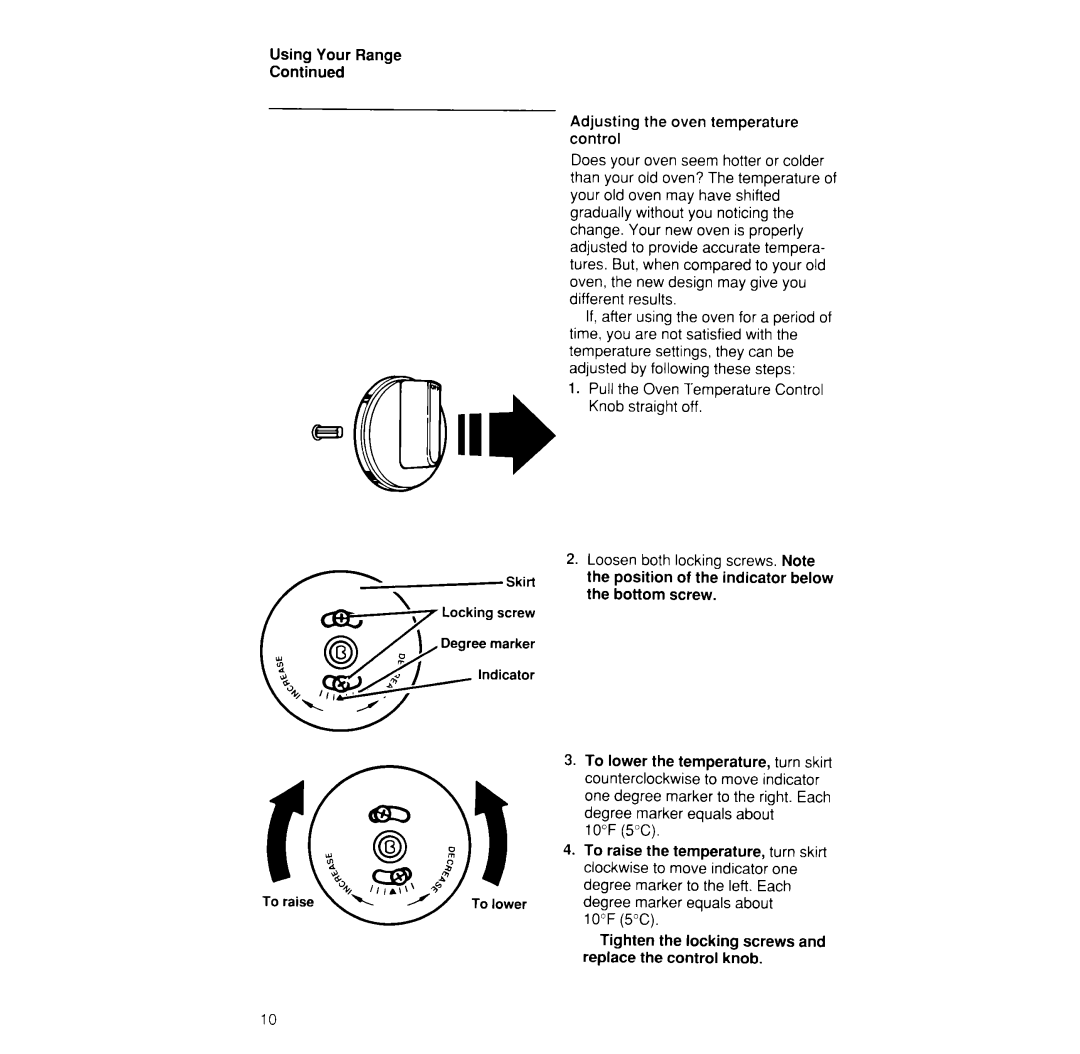 Whirlpool SF376PEW manual Using Your Range Continued 