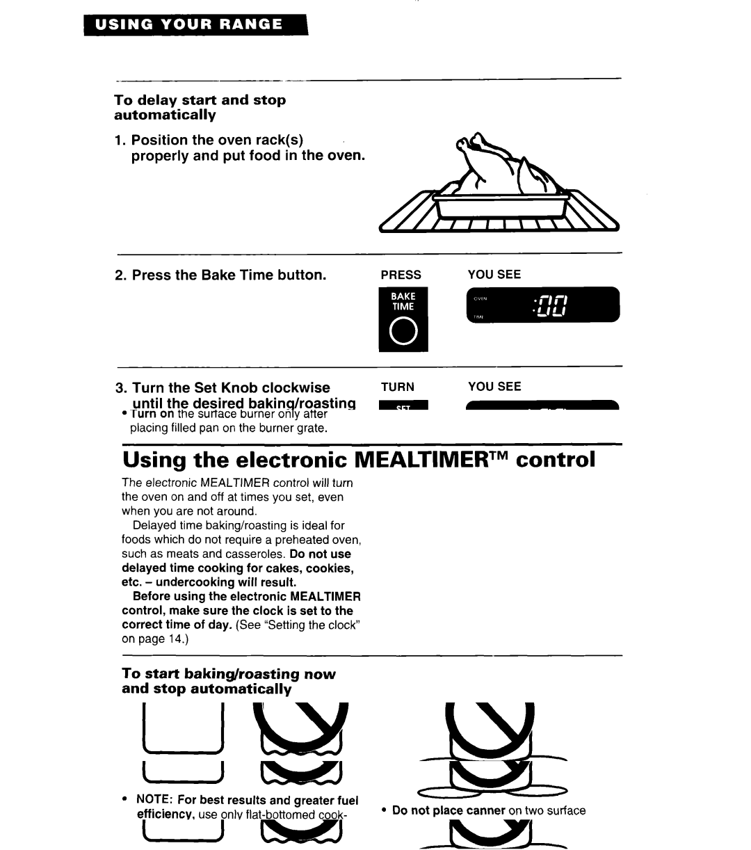 Whirlpool SF380PEW warranty Set Knob clockwise, Until the desired stop time Shows on the large display, Turn YOU see 