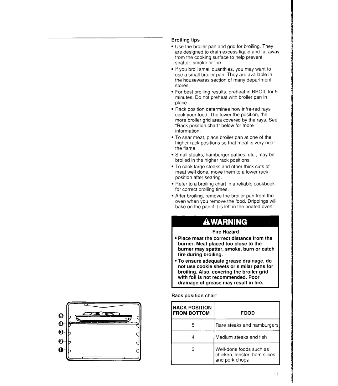 Whirlpool SF386PEW, SF385PEW manual Rack Position From Bottom 