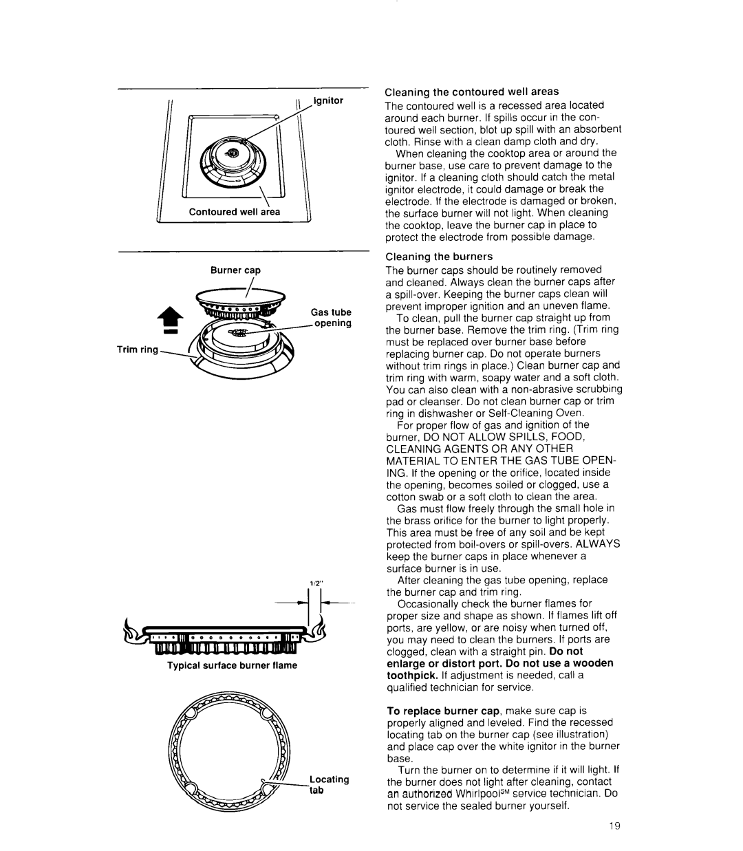 Whirlpool SF386PEW, SF385PEW manual Locating tab 