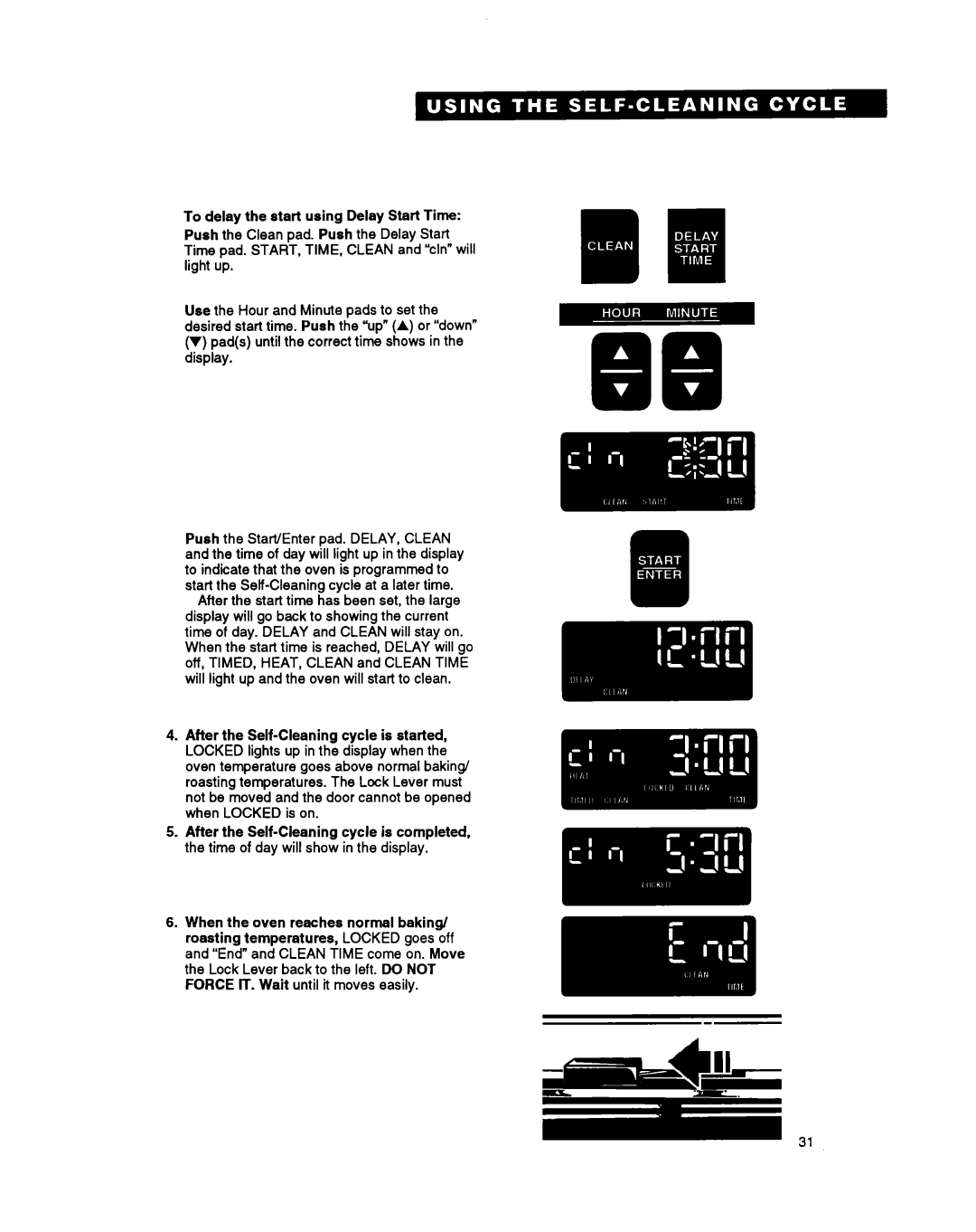 Whirlpool SF385PEY manual Pads until the correct time shows in the display 