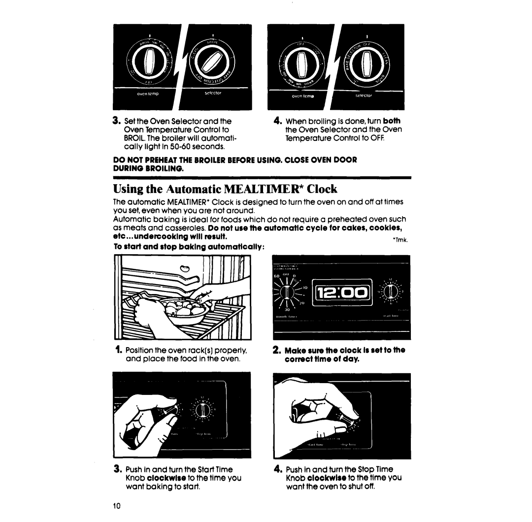 Whirlpool SF395PEP manual Using the Automatic MEALTIMER* Clock 