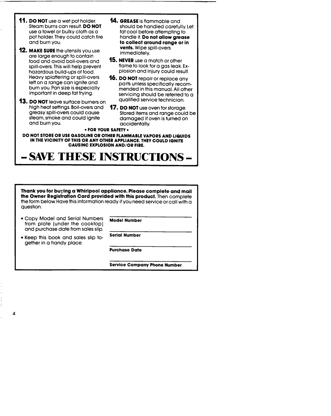 Whirlpool SF395PEP manual SAW These Instructions 