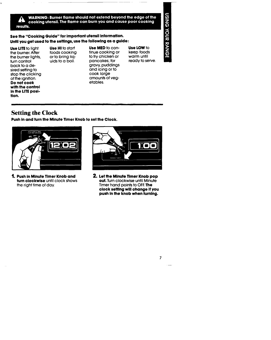 Whirlpool SF395PEP manual Setting the Clock 