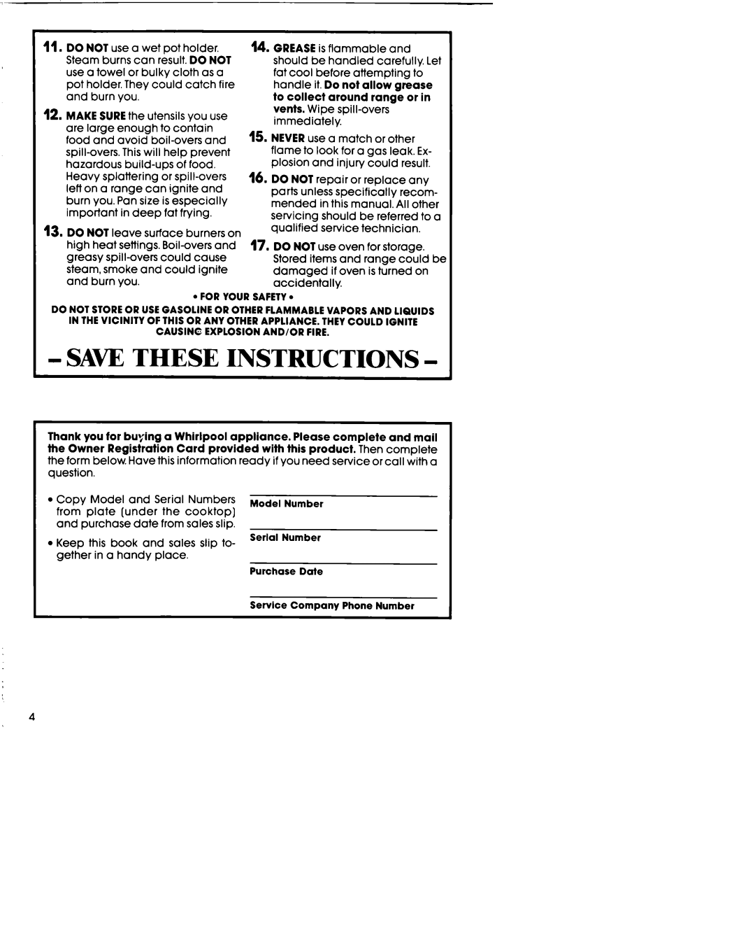 Whirlpool SF395PEP manual Saw These Instructions 