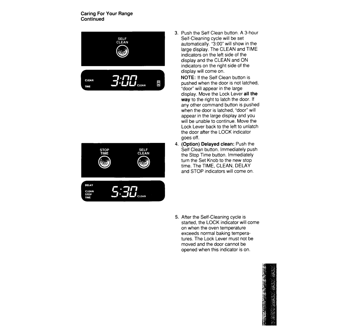 Whirlpool SF395PEW manual Caring For Your Range Display will come on 