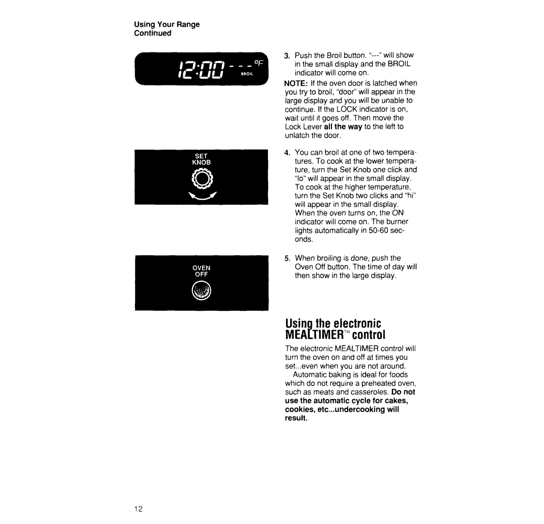 Whirlpool SF395PEW manual Usin the electronic MEdTIMER’” control 