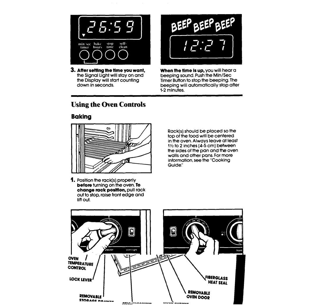 Whirlpool SF396PEP manual Using the Oven Controls, Baking 