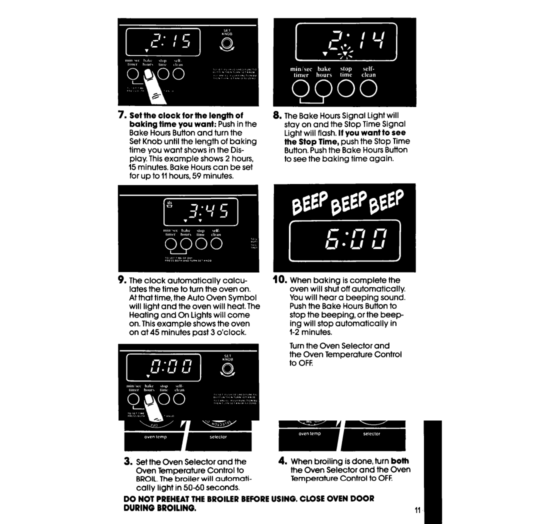 Whirlpool SF396PEP manual To OFF 