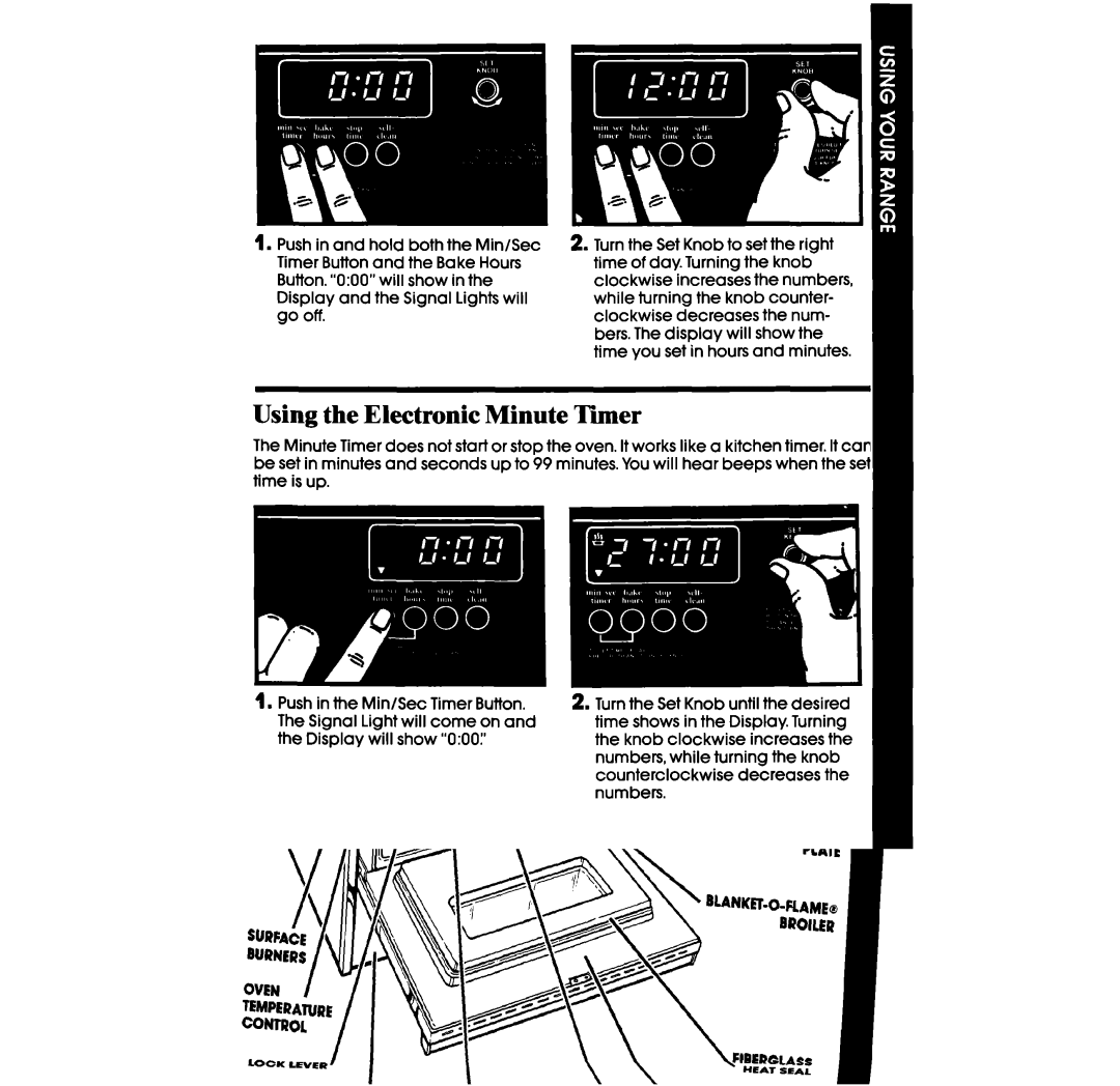 Whirlpool SF396PEP manual Using the Electronic Minute Timer 