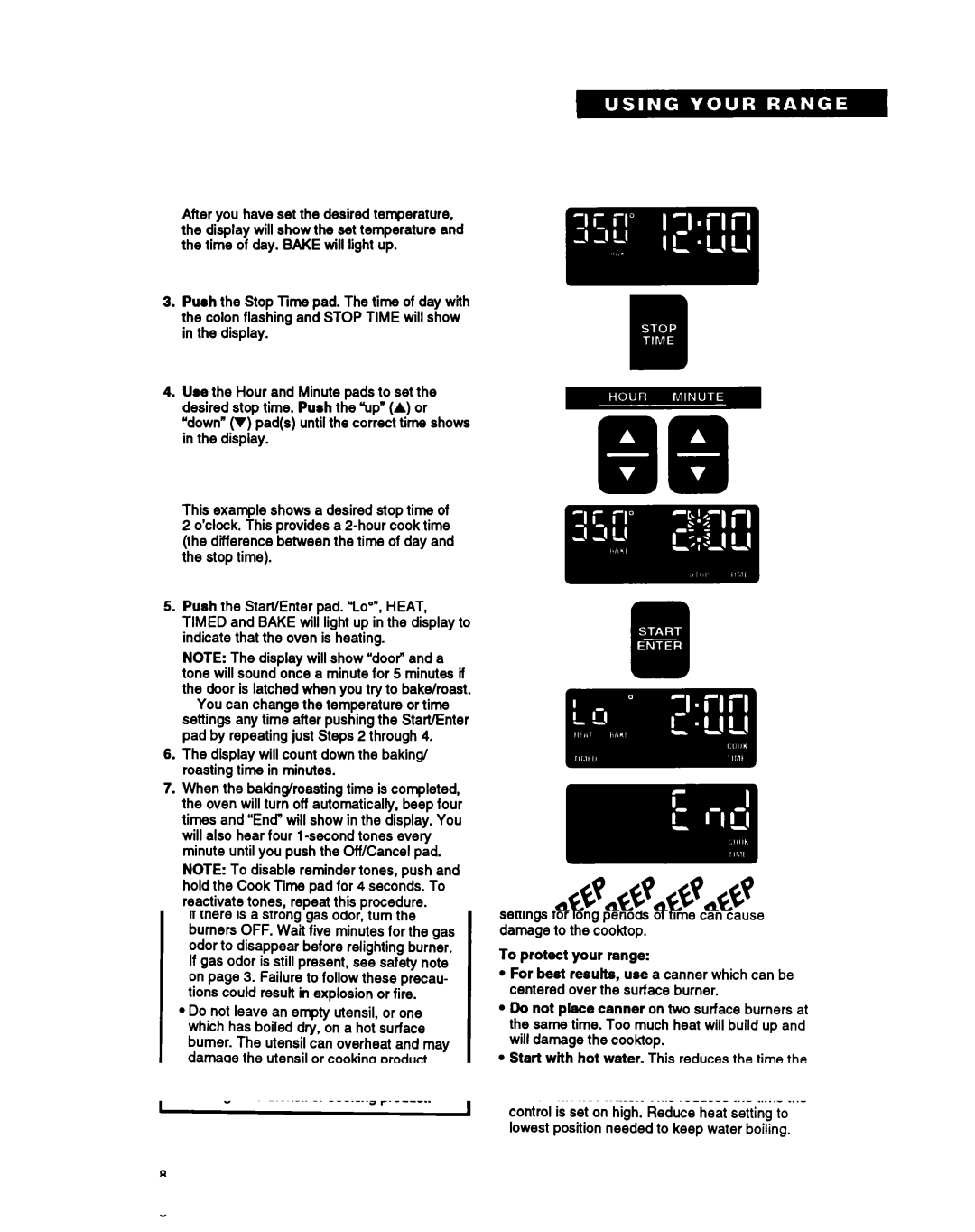 Whirlpool SF387PEY, SF397PEY, SF387PCY manual Display will count down the baking/ roasting time in minutes 