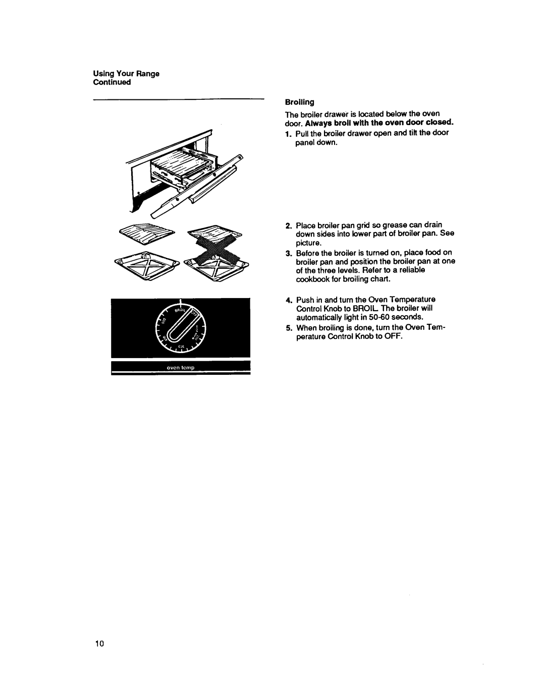 Whirlpool SF5140EY manual Using Your Flange Broiling 