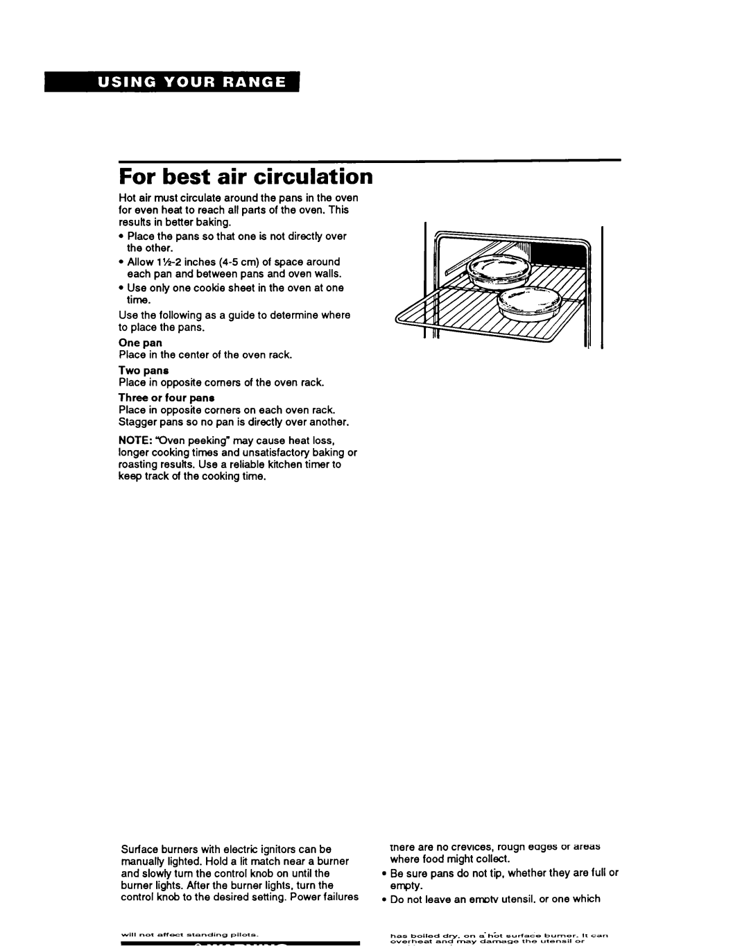 Whirlpool SFOlOOSY/EY warranty For best air circulation 