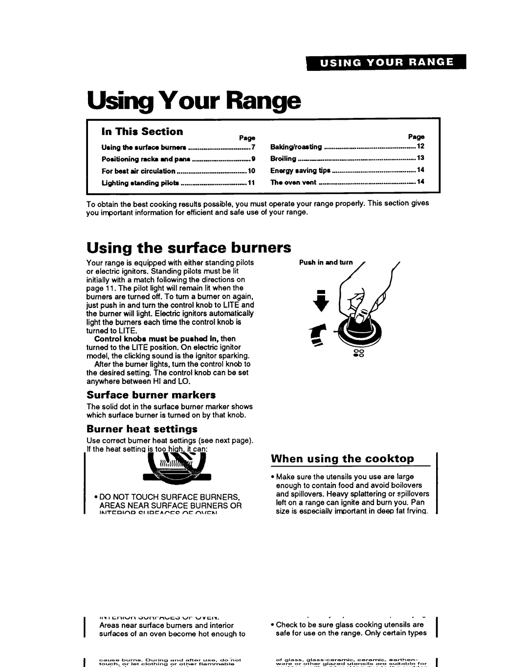 Whirlpool SFOlOOSY/EY warranty Using Your Range, Using Surface Burners, This Section Paw, Surface burner markers 