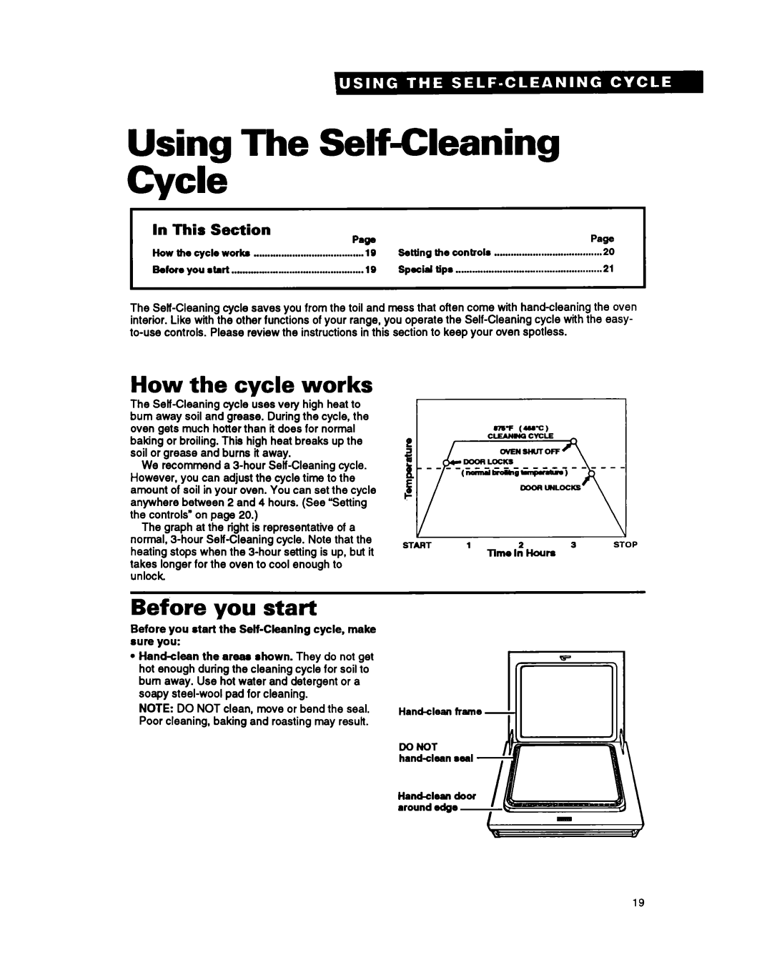 Whirlpool SM980PEY Using The Self-Cleaning Cycle, How the cycle works, Before you start, This Section Pa*Page, Donot 