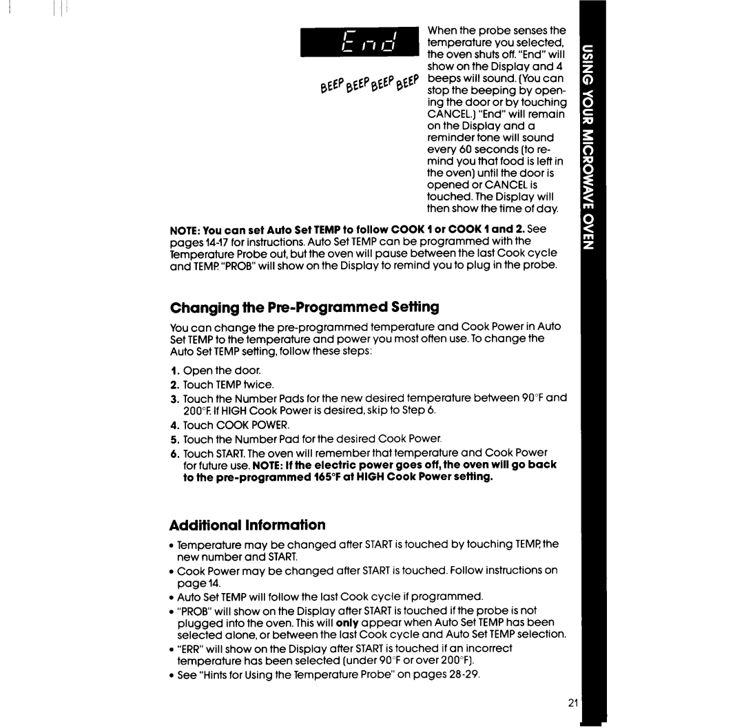 Whirlpool SM958PES, SM988PES manual Additional Information 