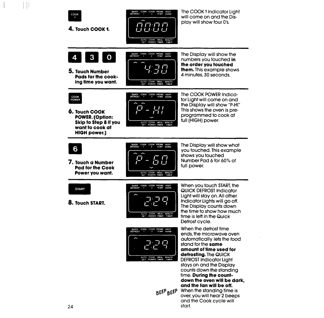 Whirlpool SM988PES, SM958PES manual Touch Cook POWER. Option 