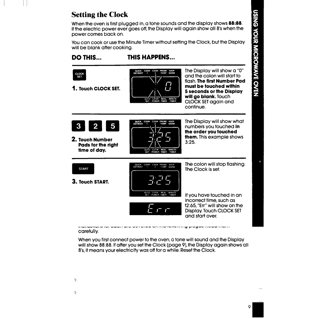 Whirlpool SM958PES, SM988PES manual Www, Setting the Clock 