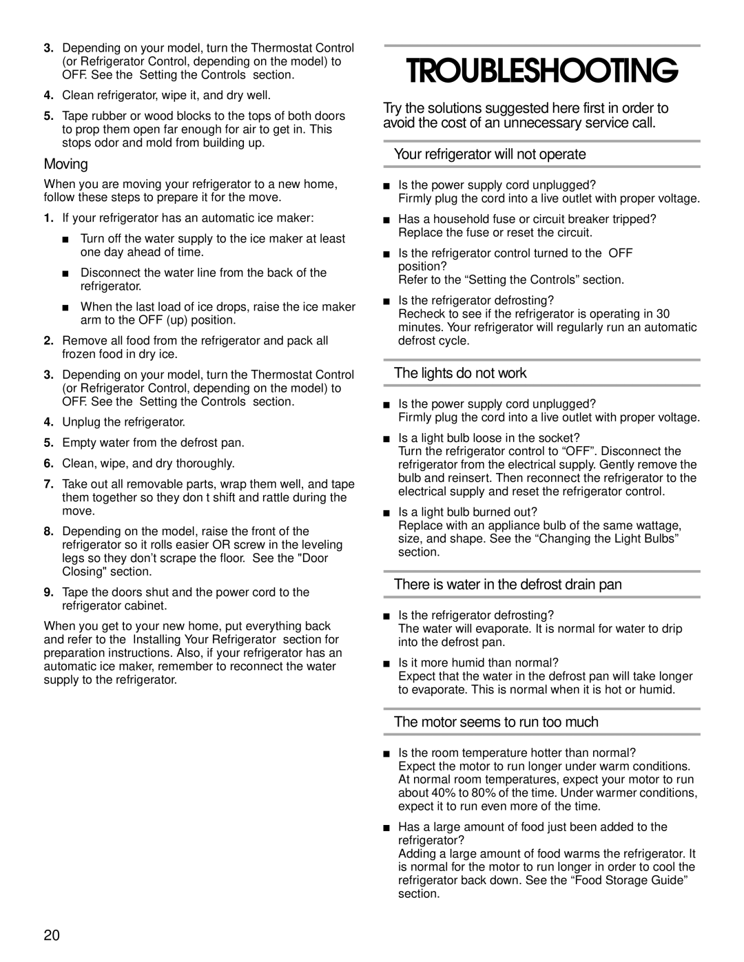 Whirlpool SS25AQXHW00 manual Troubleshooting 