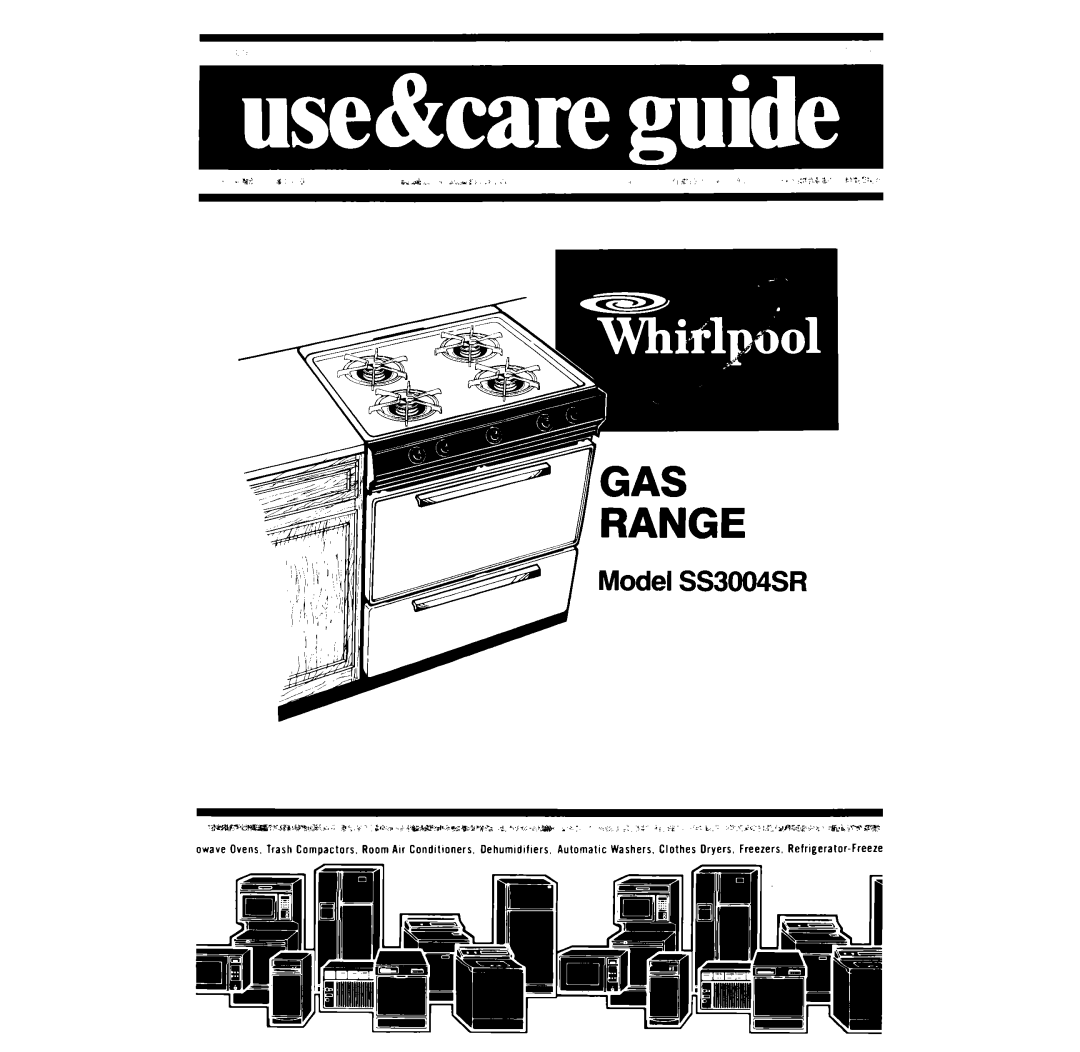 Whirlpool manual Model SS3004SR 