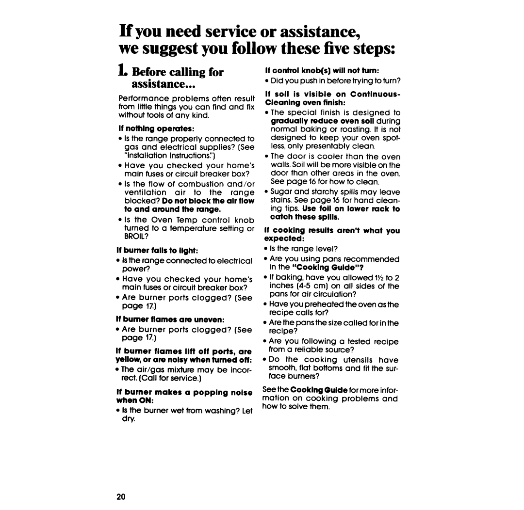 Whirlpool SS313PST, SS313PET, SS333PST, SS333PET manual Before calling for assistance, Broil? 