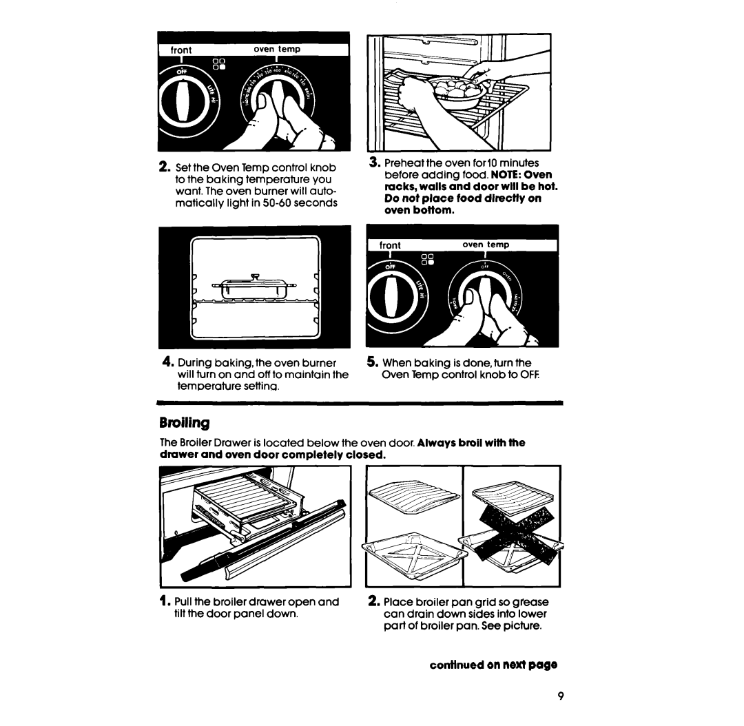 Whirlpool SS313PET, SS313PST, SS333PST, SS333PET manual Broiling 