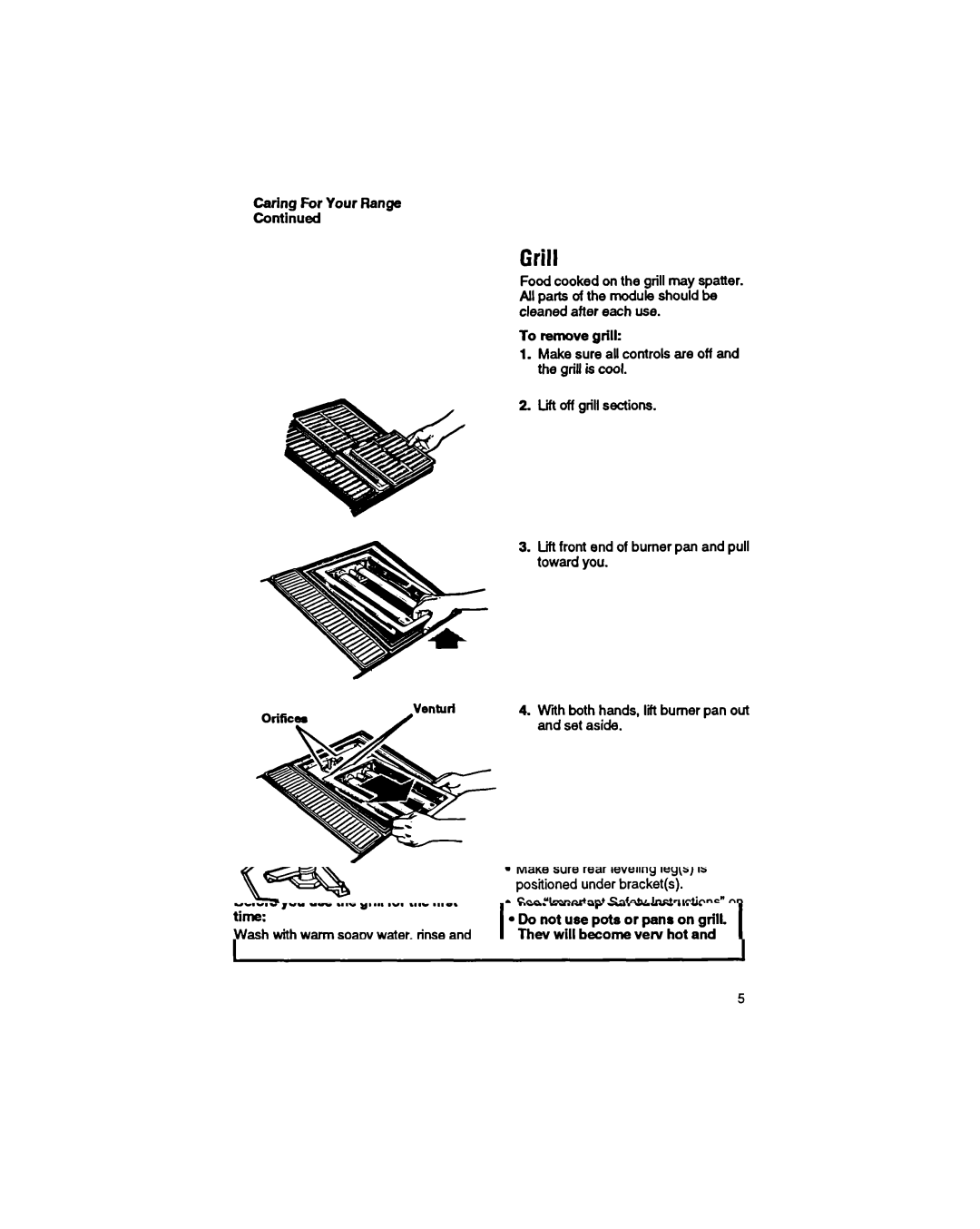 Whirlpool SS373PEX manual Grill, Venlurf 