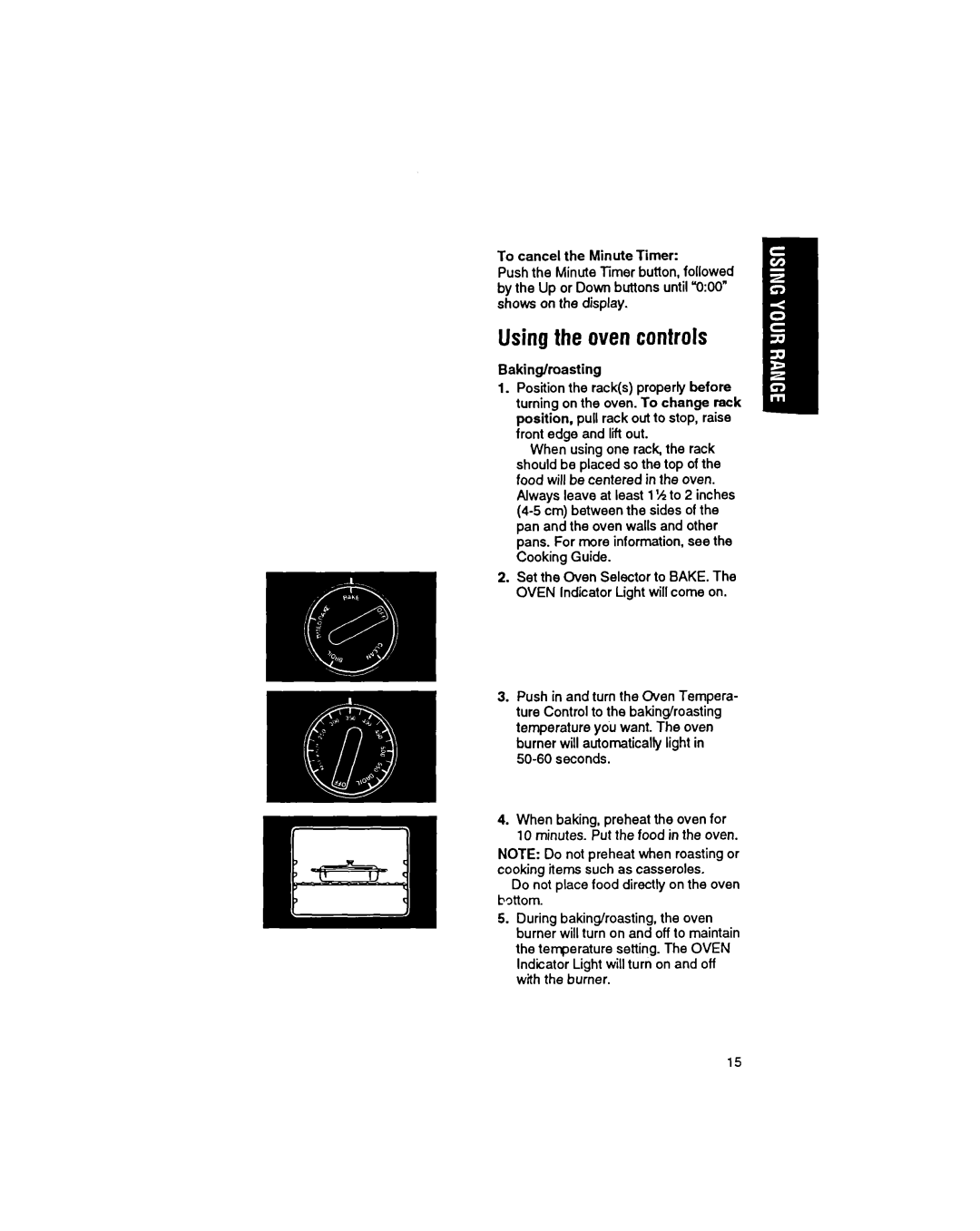 Whirlpool SS373PEX manual Using the oven controls 
