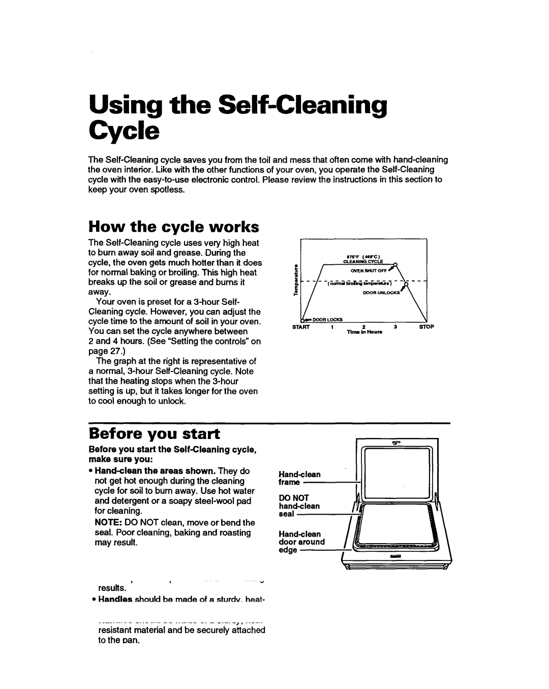 Whirlpool SS385PEB warranty Using the Self-Cleaning Cycle, How the cycle works, Before you start 