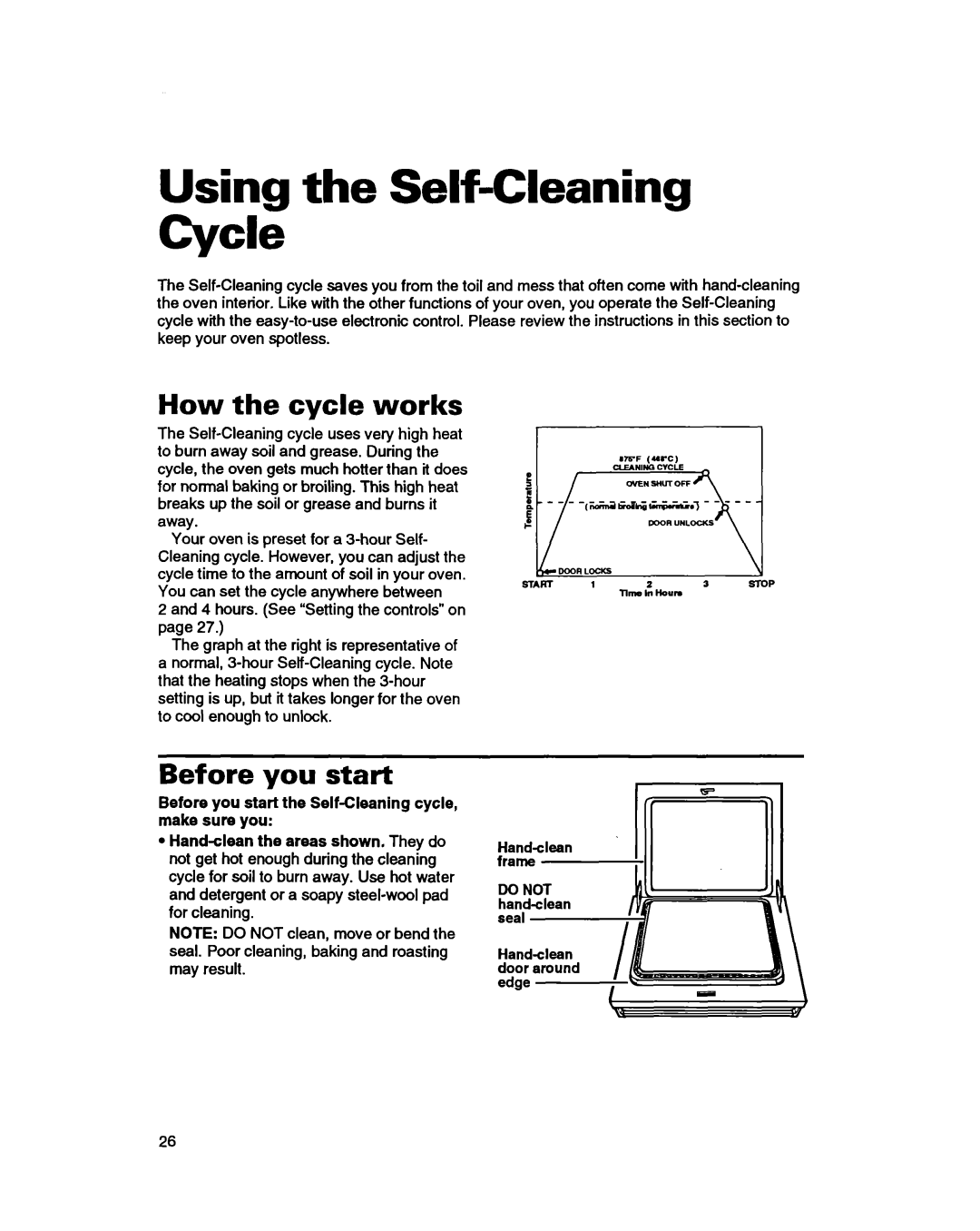 Whirlpool SS385PEB warranty Using the Self-Cleaning Cycle, How the cycle works, Before you start 