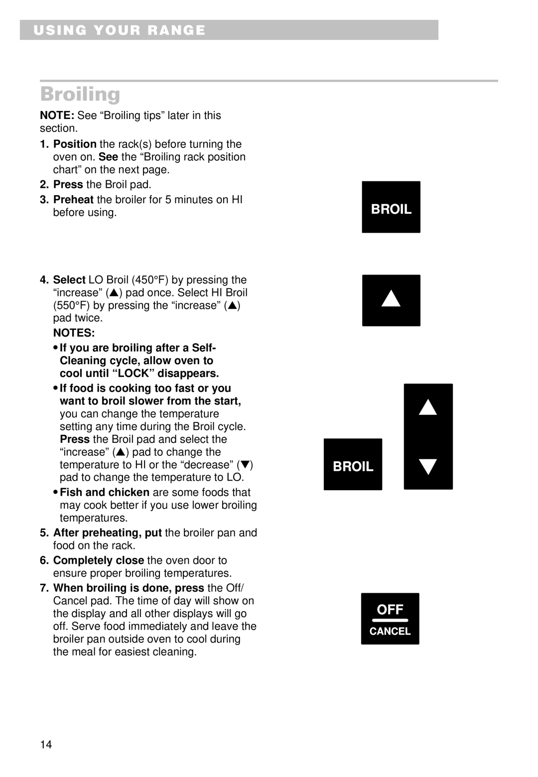 Whirlpool SS385PEE important safety instructions Broiling 