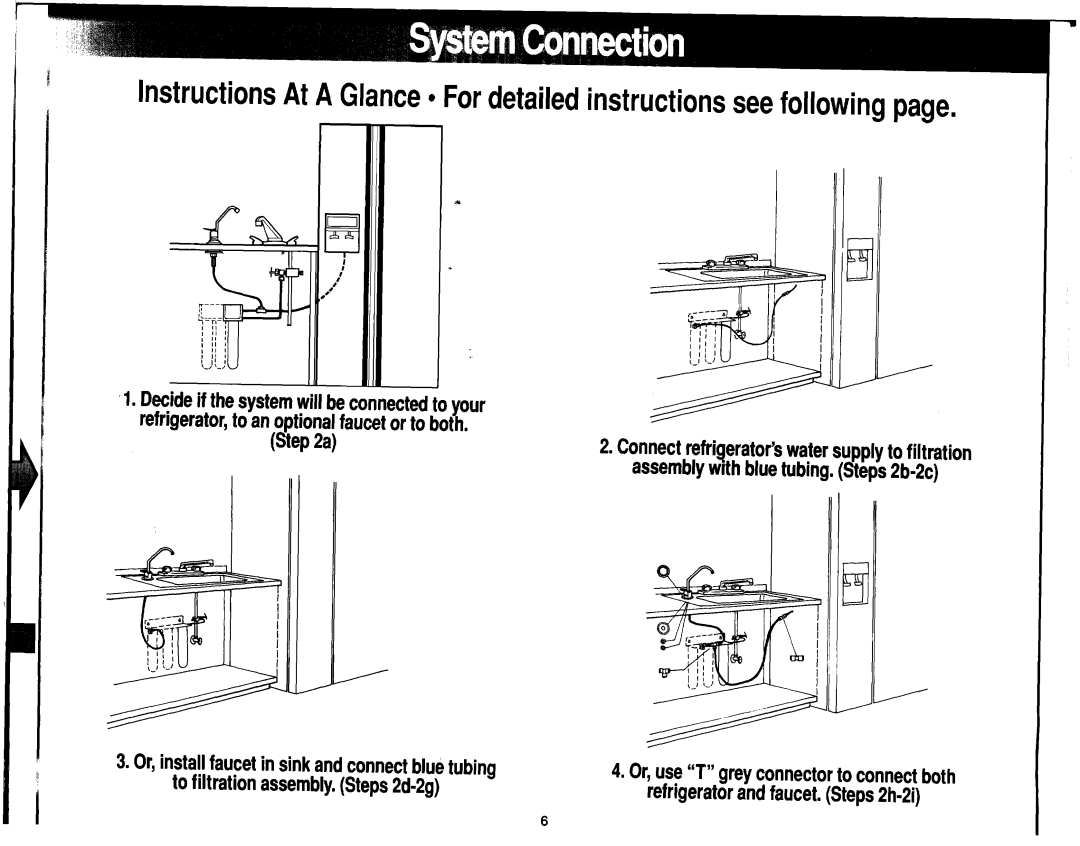 Whirlpool Systerm III, System II manual To filtration assemblySteps.2d-2g 