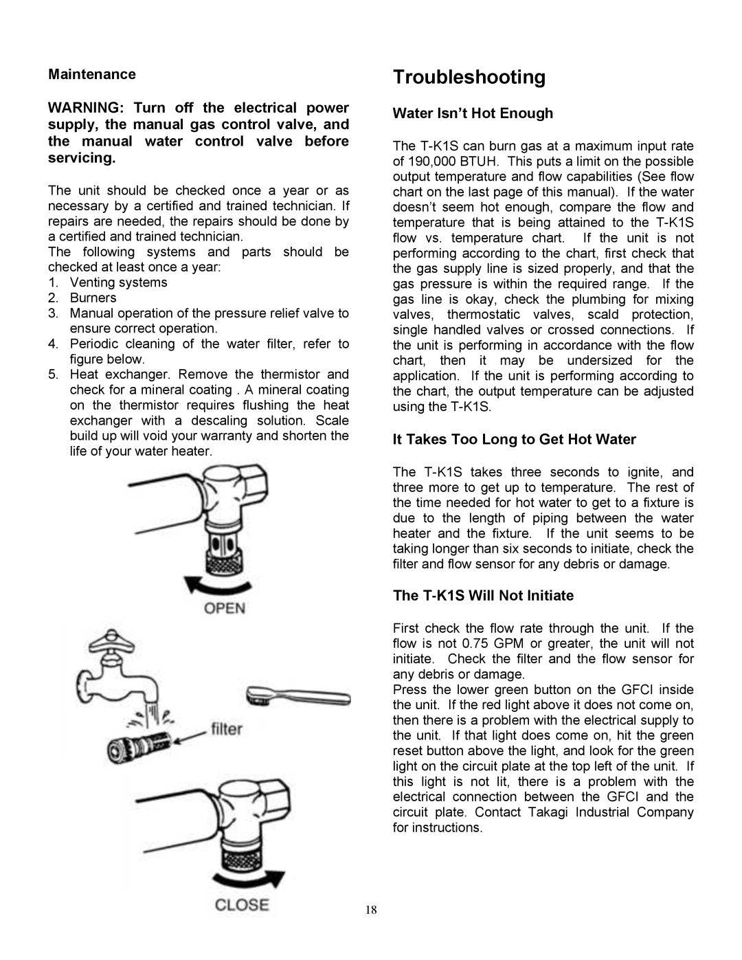 Whirlpool T-K1S Troubleshooting, Maintenance, Water Isn’t Hot Enough, It Takes Too Long to Get Hot Water 